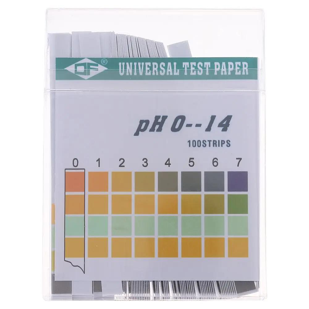 범용 풀 레인지 컴팩트 사이즈 pH 테스트 스트립, 맞추기 쉬움, 0-14 고정밀 pH 테스트 용지, 0.5 정확도 100ct